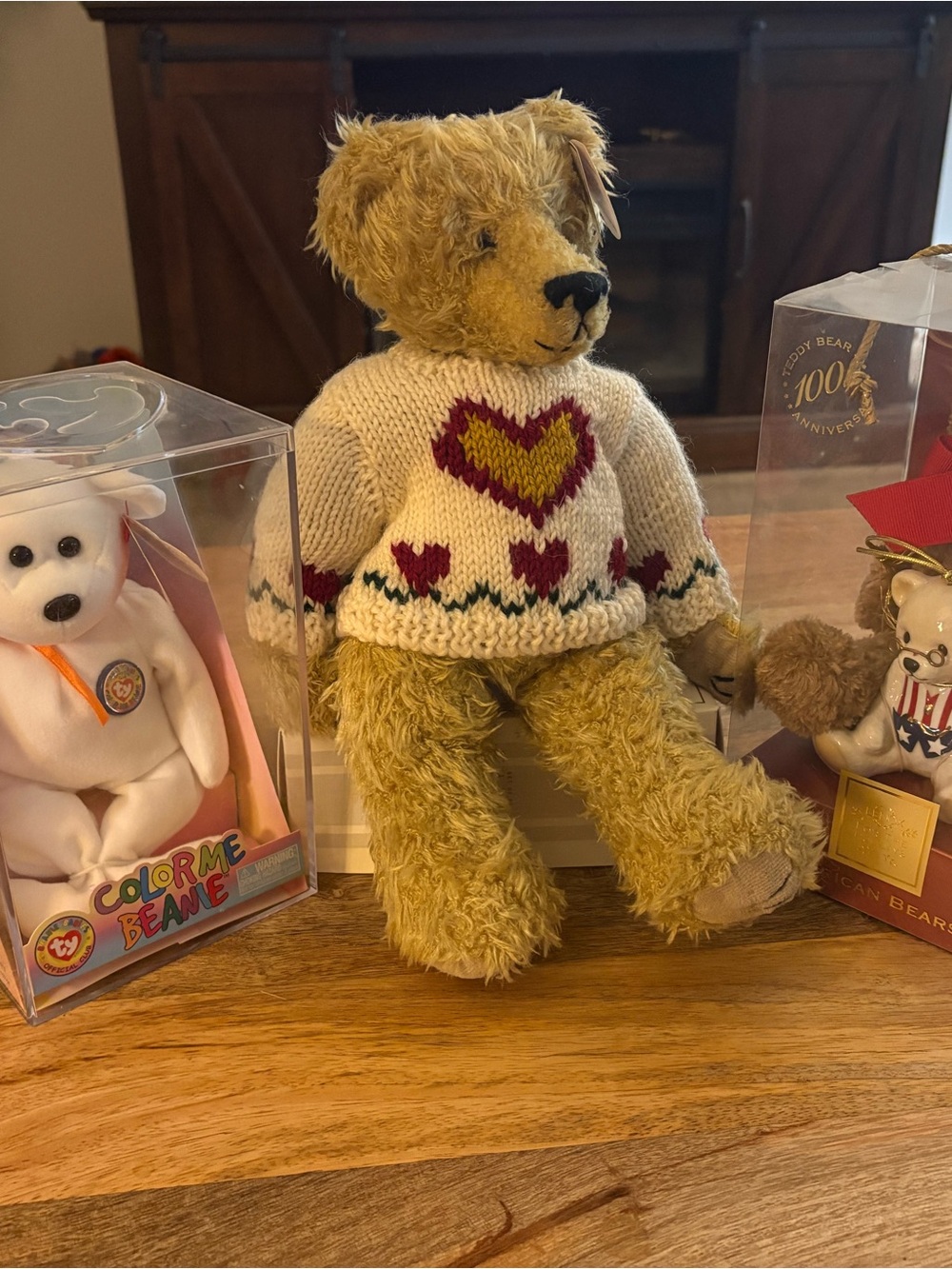 3 Vintage Collectible Bears -HEARTLY ATTIC TREASURES, LENOX & COLORME BEANIE NEW
